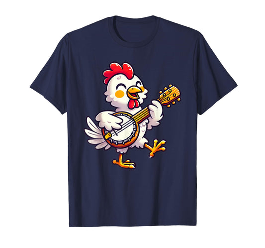 Cute Chicken Playing Banjo T-Shirt