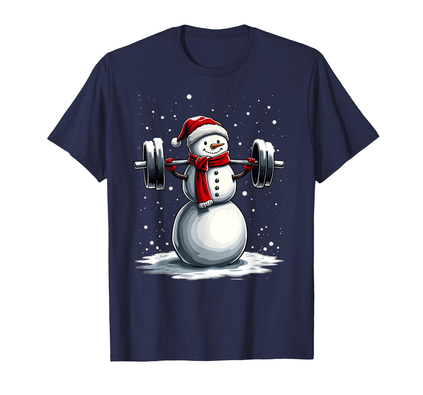 Christmas Snowman Deadlift Xmas Weightlift Gym Men Women T-Shirt