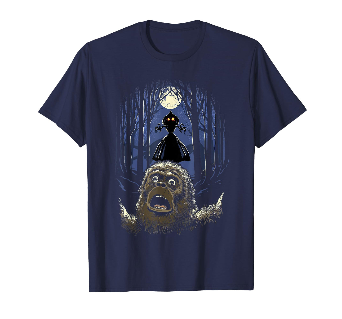 Scared Bigfoot Selfie Bigfoot Flatwoods Monster Cryptid T-Shirt