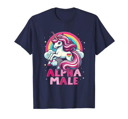 Ironic Cute Alpha Male Unicorn Rainbow Funny Sarcastic Humor T-Shirt