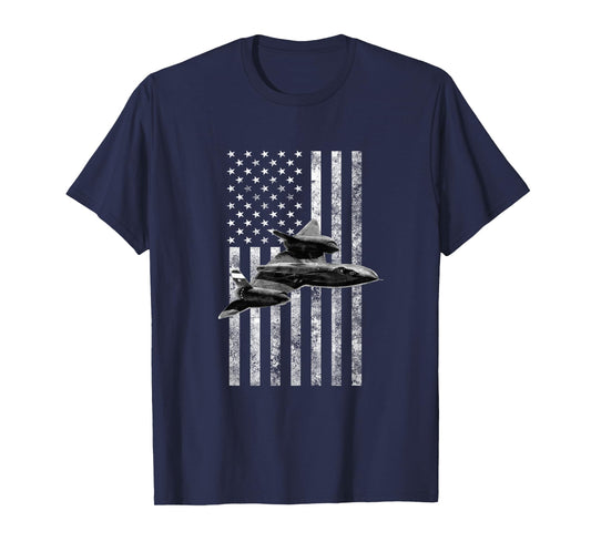 SR-71 Blackbird American USA Flag Tee - Military T-Shirt T-Shirt