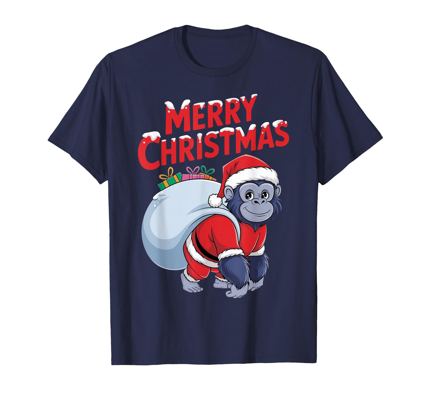 Xmas Gorilla Santa on Gorilla Christmas T-Shirt