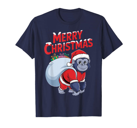 Xmas Gorilla Santa on Gorilla Christmas T-Shirt