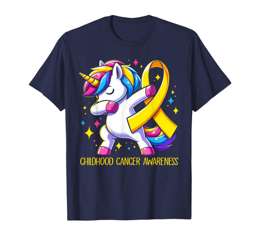 Childhood Cancer Awareness Unicorn Kids Girls T-Shirt