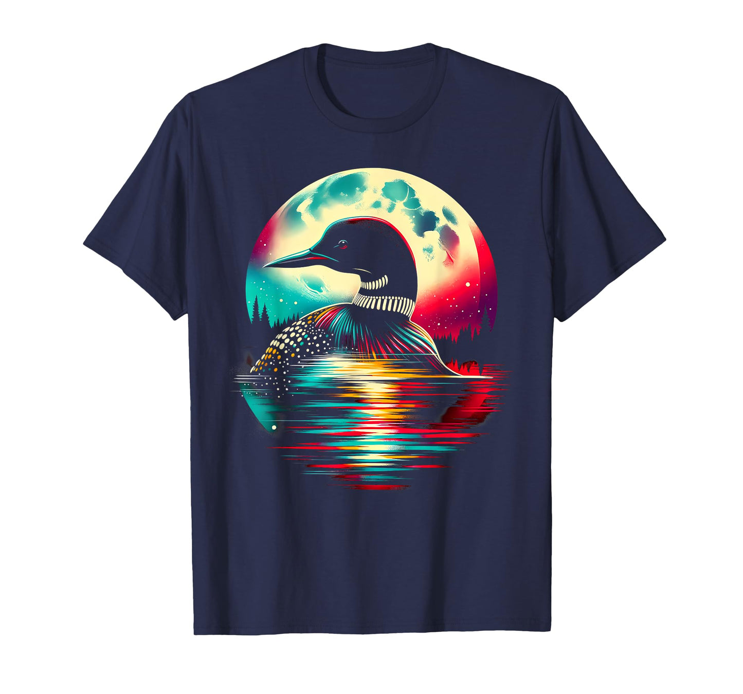 Colorful Loon Bird Spirit Animal Cool Illustration T-Shirt