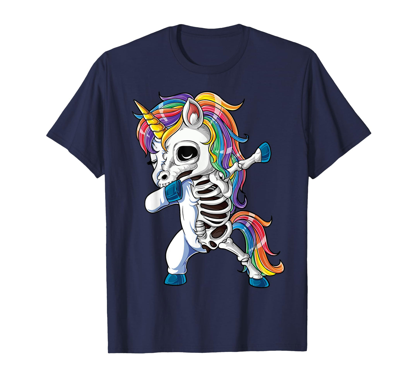 Dabbing Unicorn Skeleton Halloween Girls Boys Women Dab T-Shirt