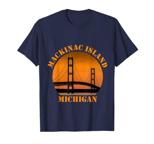 Mackinac Island Bridge Michigan Great Lakes Huron Ferry Trip T-Shirt