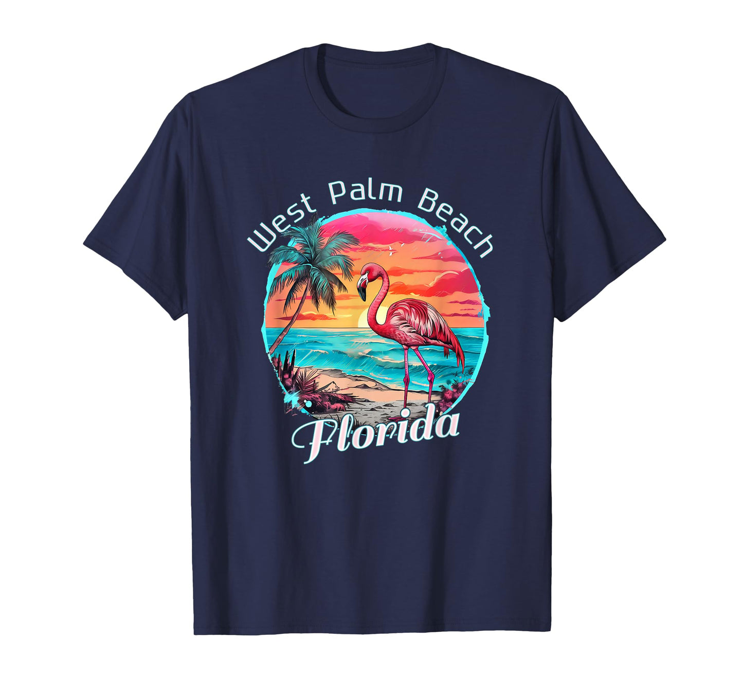 West Palm Beach Florida Beach Flamingo Tropical Souvenir T-Shirt