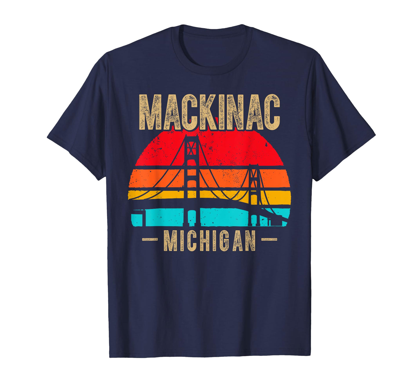 Mackinac Bridge Mackinaw Retro Vintage Michigan Souvenir T-Shirt