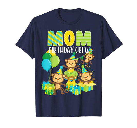 Birthday Monkey Mom Birthday Crew Bday Party Family Matching T-Shirt