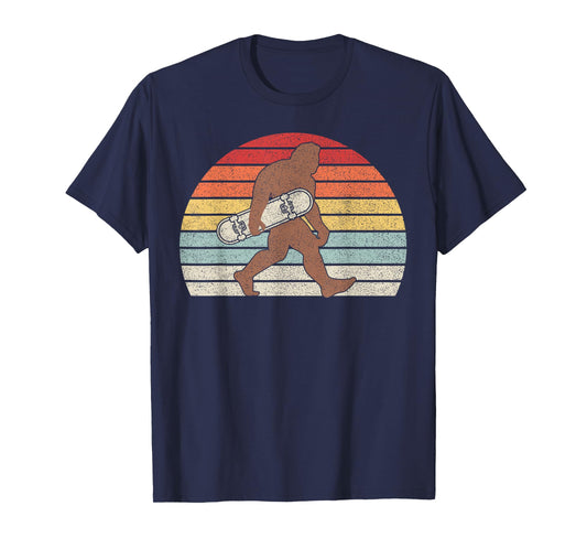 Vintage Longboard Bigfoot Skateboard & Sasquatch Fans Boys T-Shirt