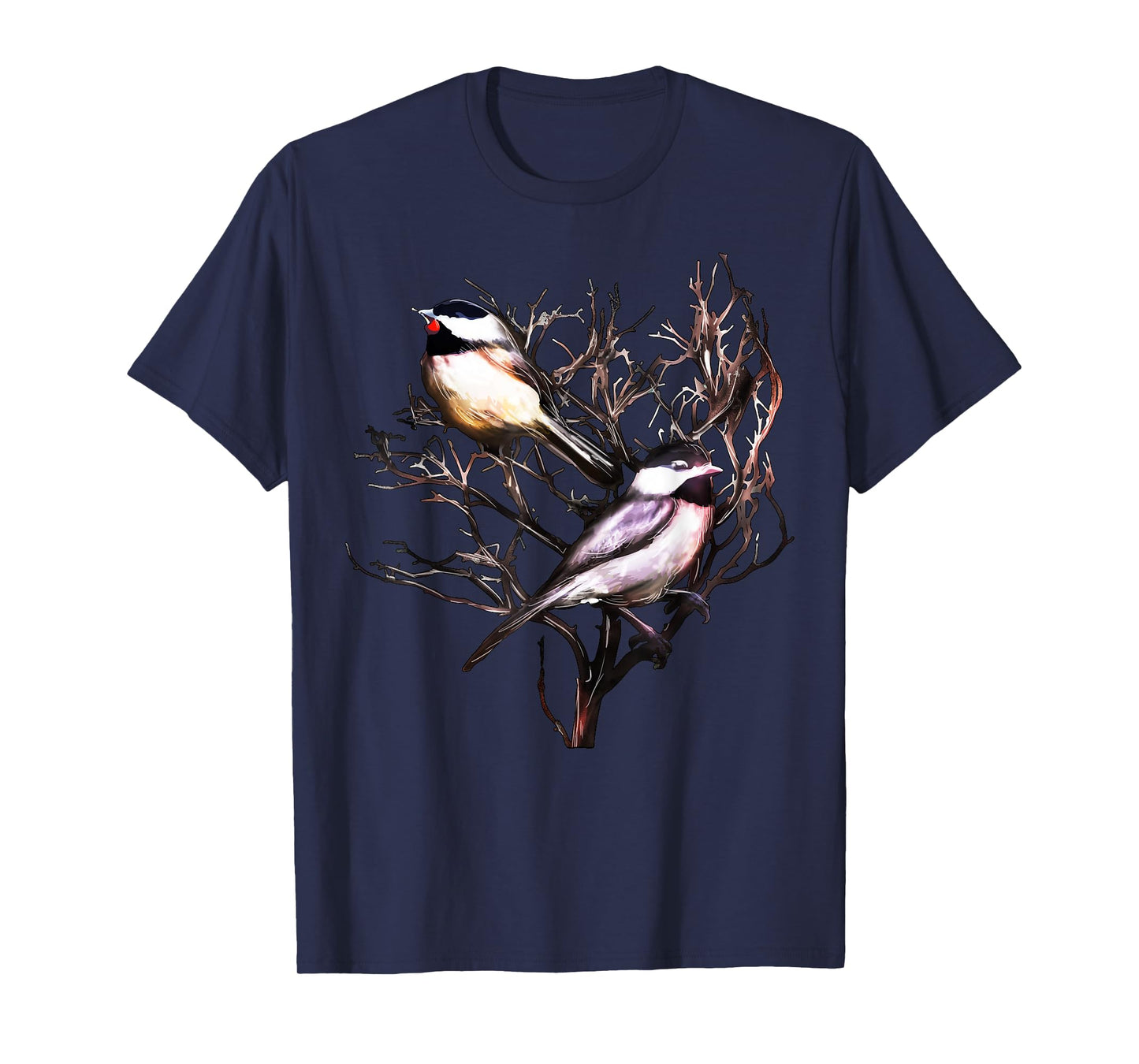Cute Black Capped Chickadees in Branches T-Shirt