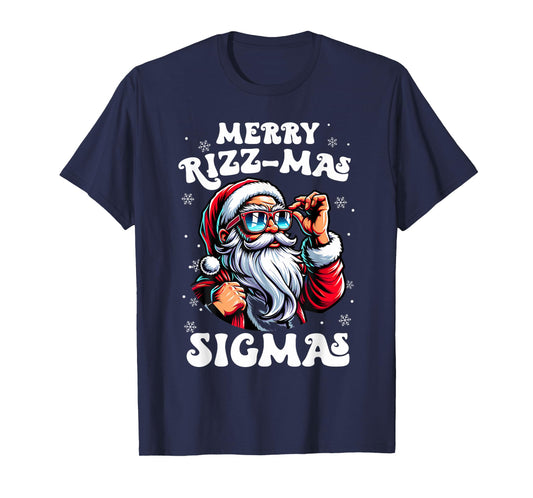Merry Rizz Mas Sigmas Funny Gen Alpha X-Mas Santa Christmas T-Shirt