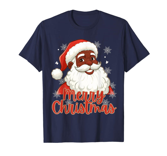 African American Santa Christmas Pajama Vintage Black X-Mas T-Shirt