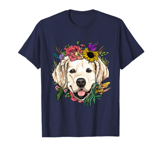 Golden Retriever Tee Shirt Dog Face Golden Retriever Lover T-Shirt