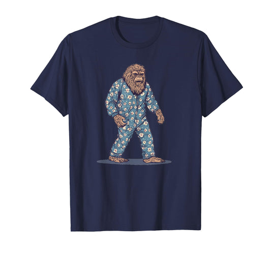 Funny Sleepy Bigfoot in Sleepwear Costume for Boys and Girls T-Shirt