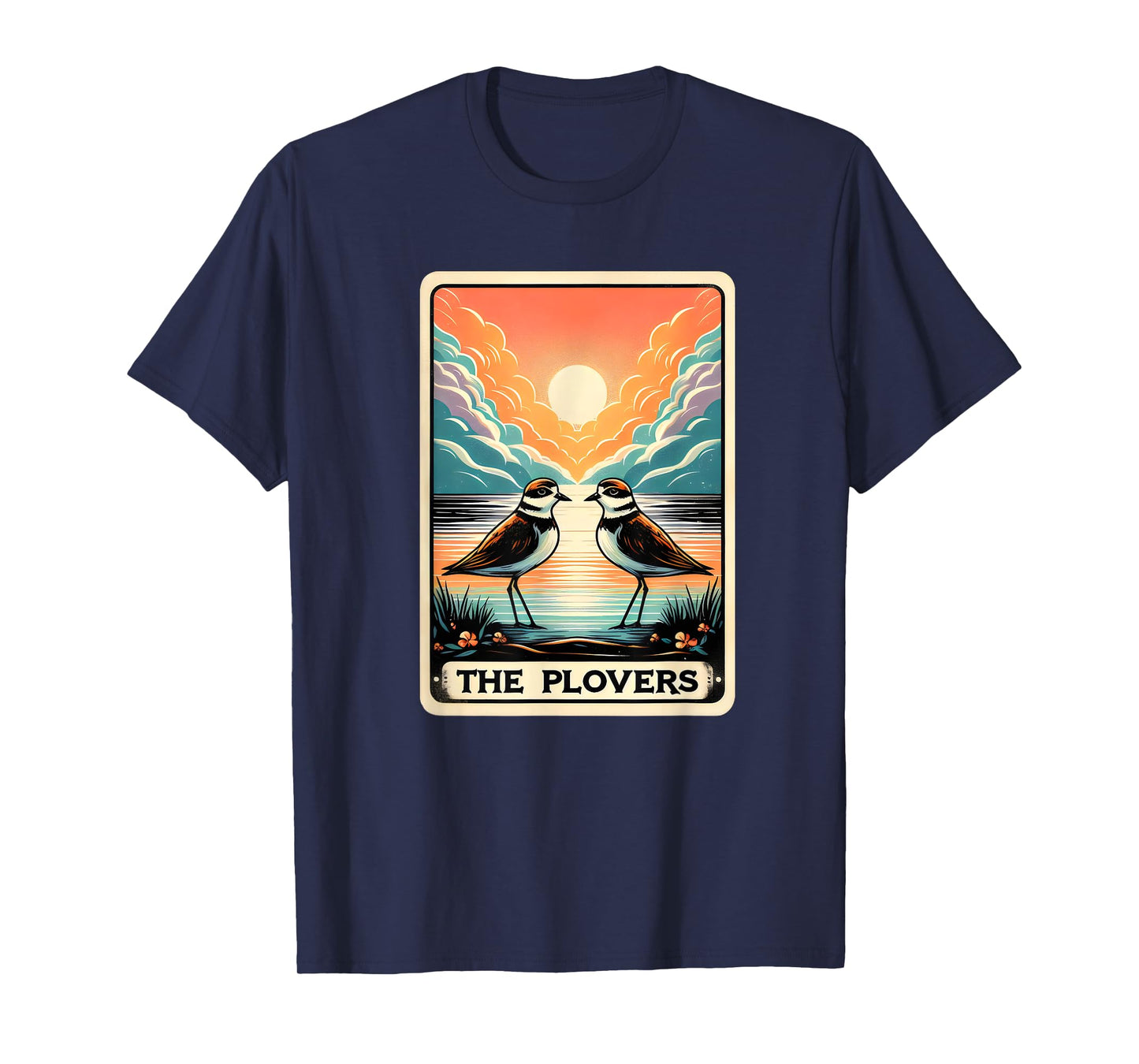 The Piping Plovers Bird Watcher Lovers Funny Tarot Card Pun T-Shirt
