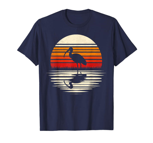 Ibis Bird Sunset Retro Style Safari Vintage 70s T-Shirt