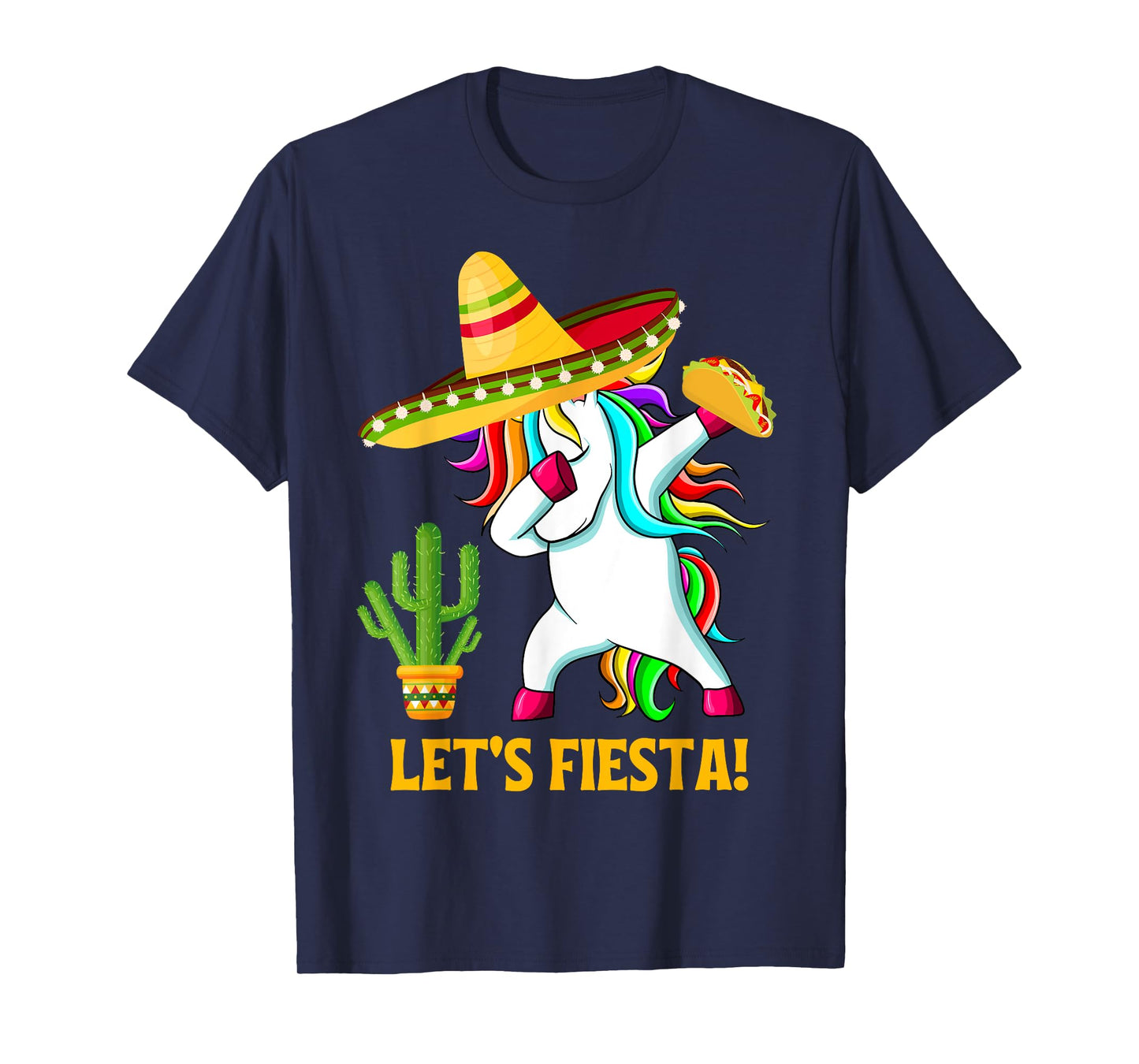 Dabbing Unicorn Funny Cinco de Mayo Kids Girls Let's Fiesta T-Shirt