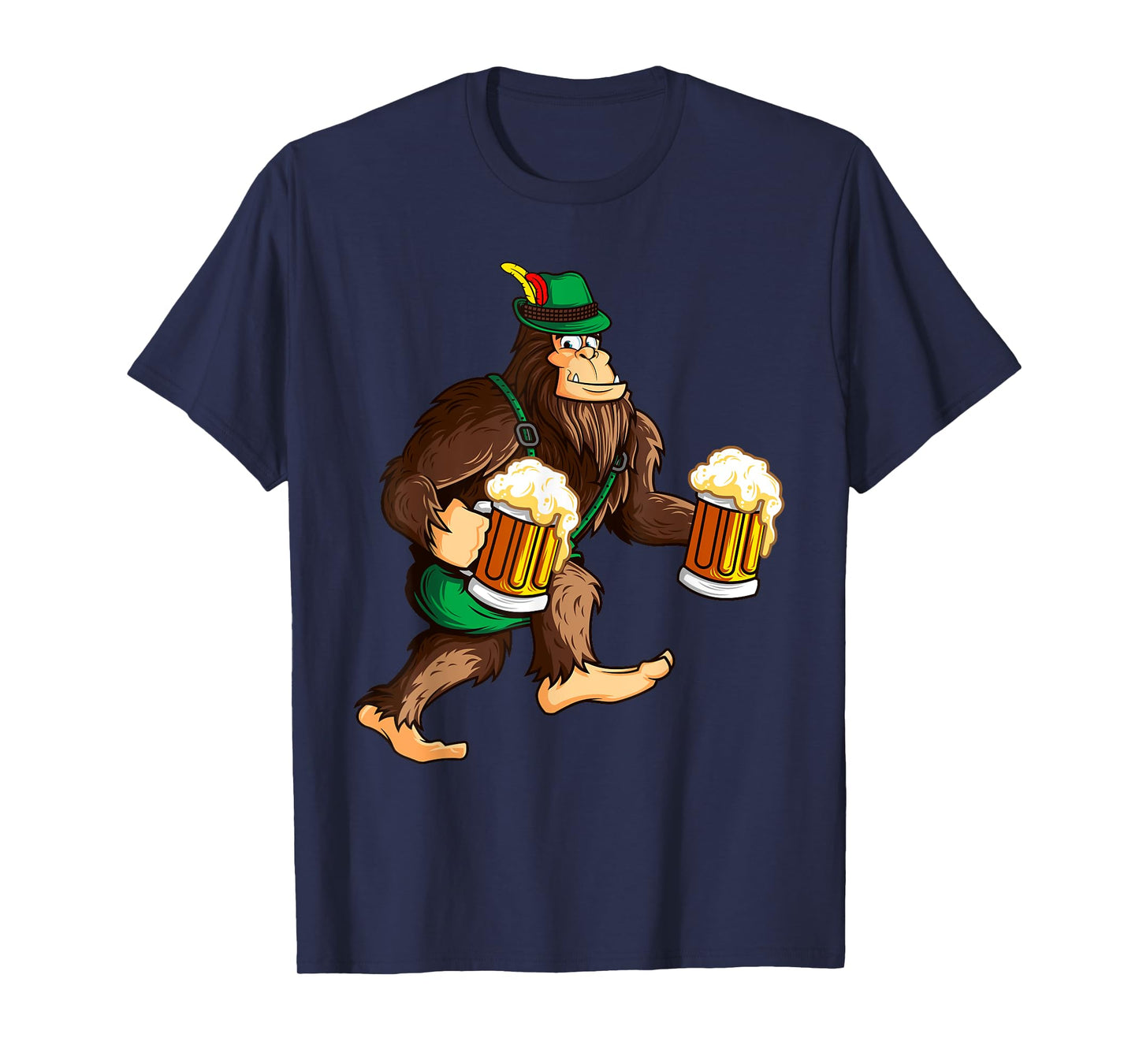 Funny Bigfoot Lederhosen Prost Beer Mug Beerfest Oktoberfest T-Shirt