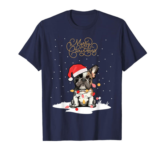Santa Xmas Frenchie Merry Christmas French Bulldog Puppy T-Shirt