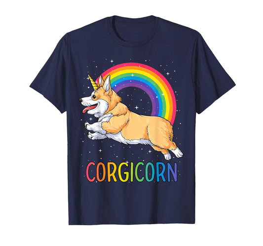 Corgicorn Corgi Unicorn T shirt Girls Space Galaxy Rainbow T-Shirt
