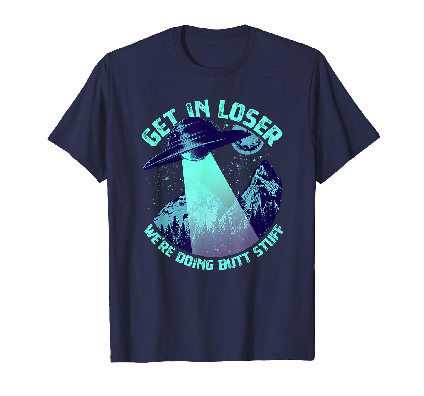 Vintage Get In Loser Alien Bigfoot Tees Alien Abduction T-Shirt - Unisex-Adults - Black - Short Sleeve - Small - Crew Neck - Classic Fit - UFO, Alien, Bigfoot, Sci-Fi & Fantasy Enthusiasts