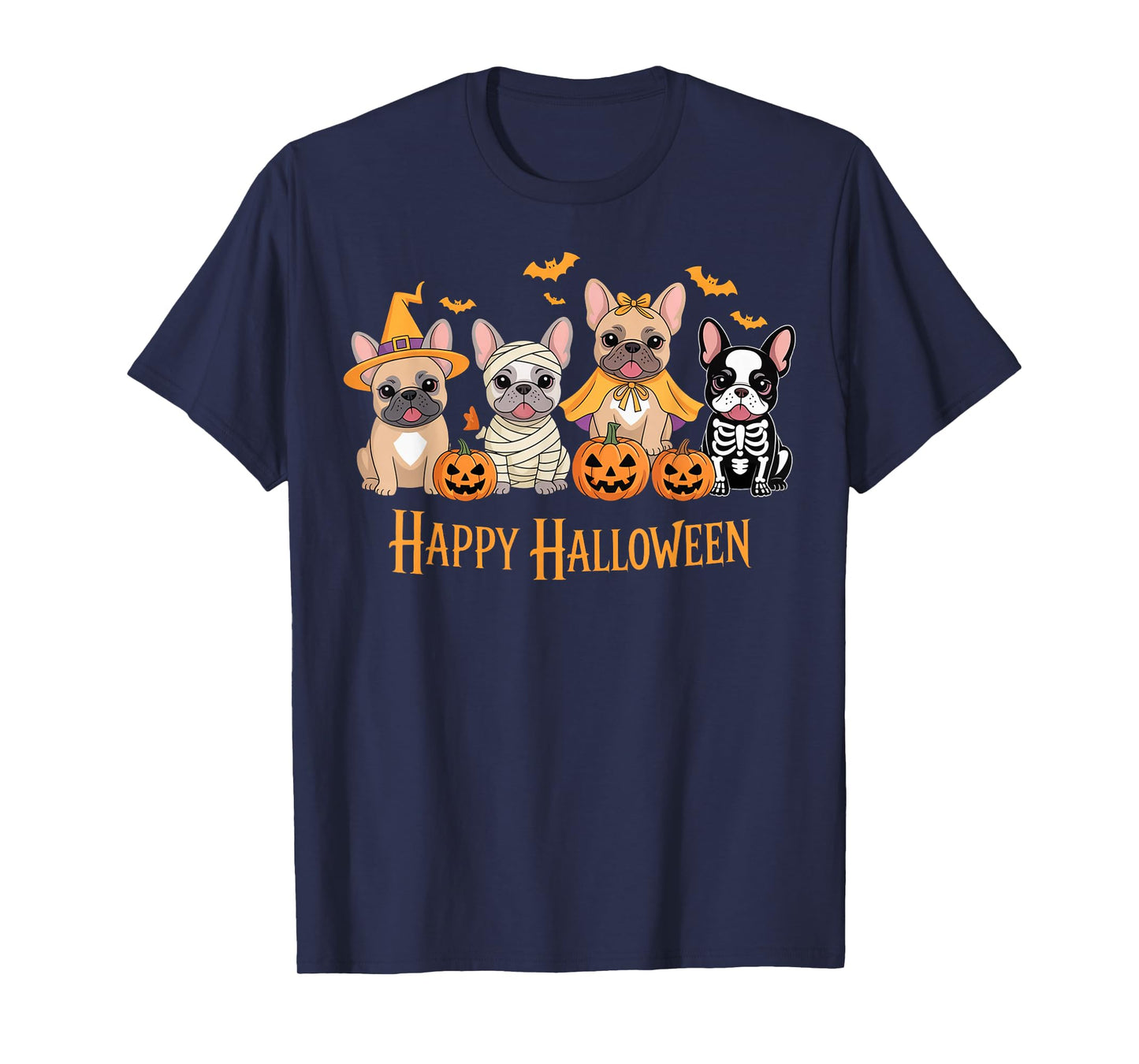 Halloween French Bulldog Dogs Pumpkin Funny Gifts T-Shirt