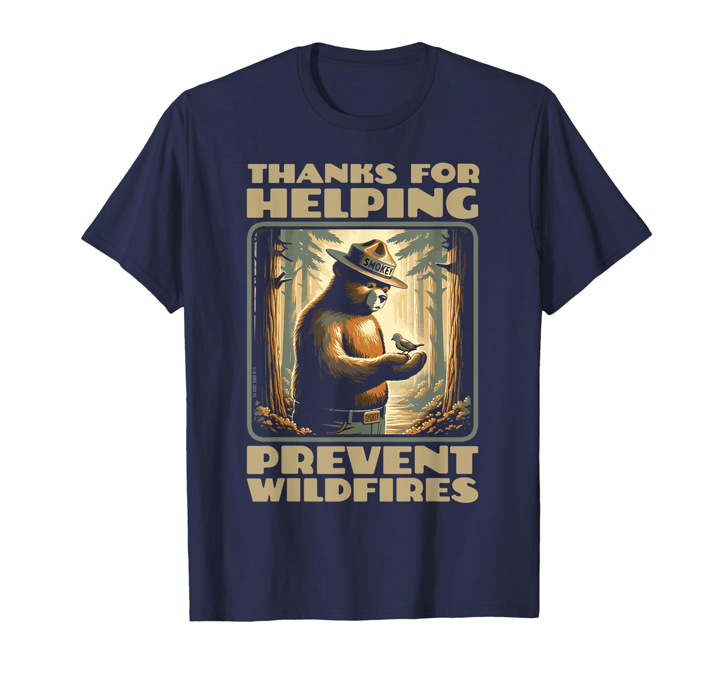 Smokey Bear & Baby Bird Forest Friend - Thanks For Helping T-Shirt