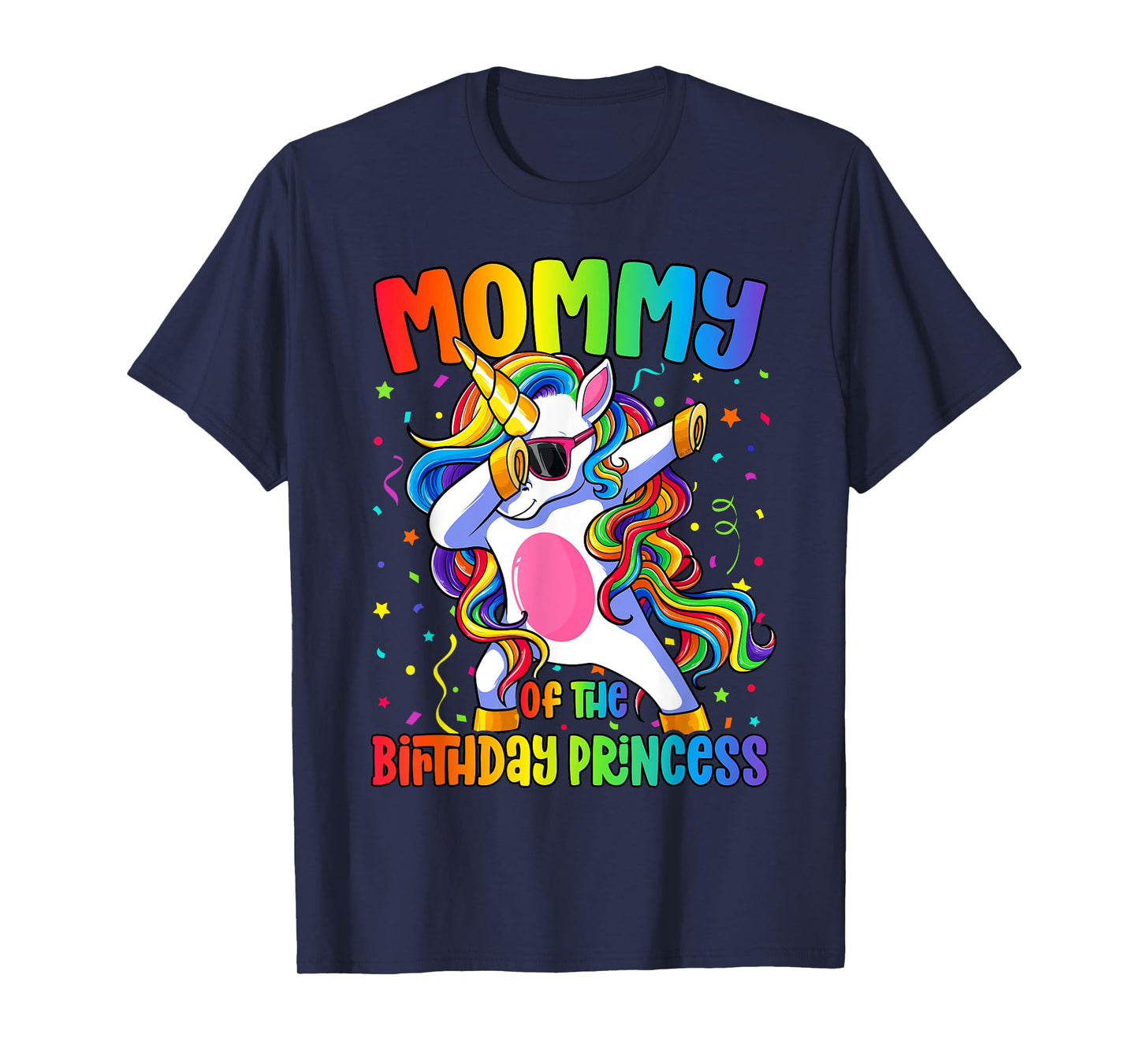 Mom of the Birthday Princess Shirt Dab Unicorn Mom T-Shirt