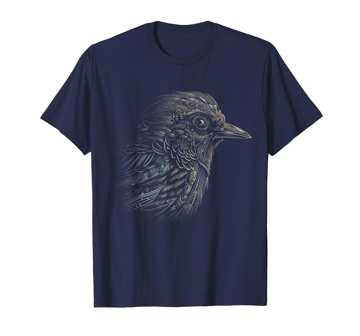 Bird Portrait Artwork | Animal Motif Bird T-Shirt
