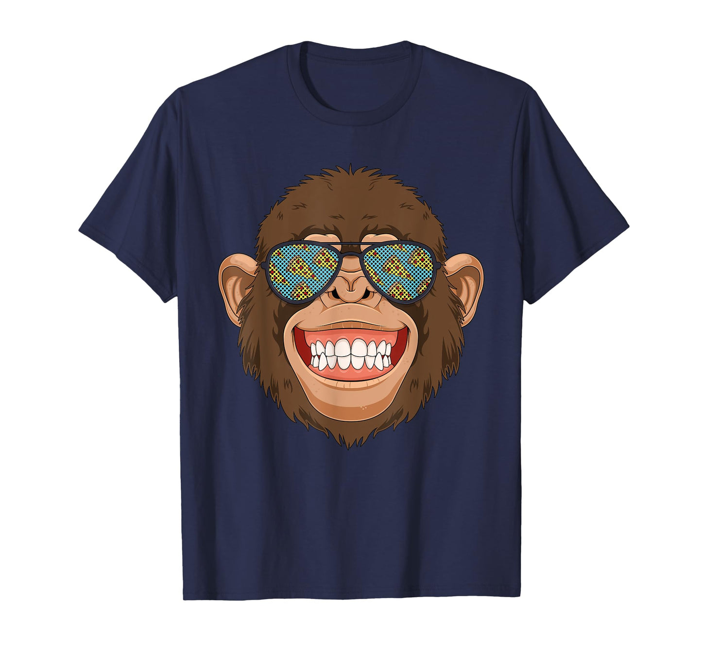 Monkey Pizza Lover Tshirt With Foodie Sunglasses T-Shirt