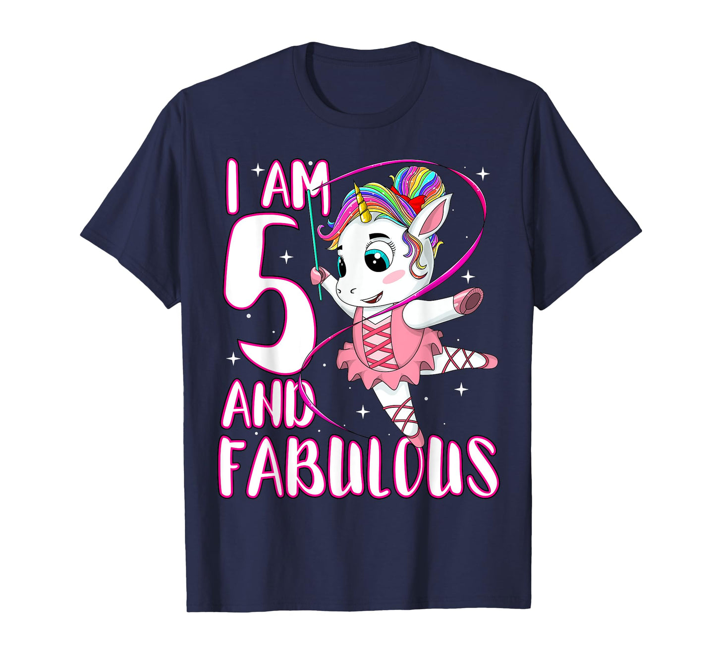 Children I Am 5 and Fabulous Unicorn Birthday Girl T-Shirt