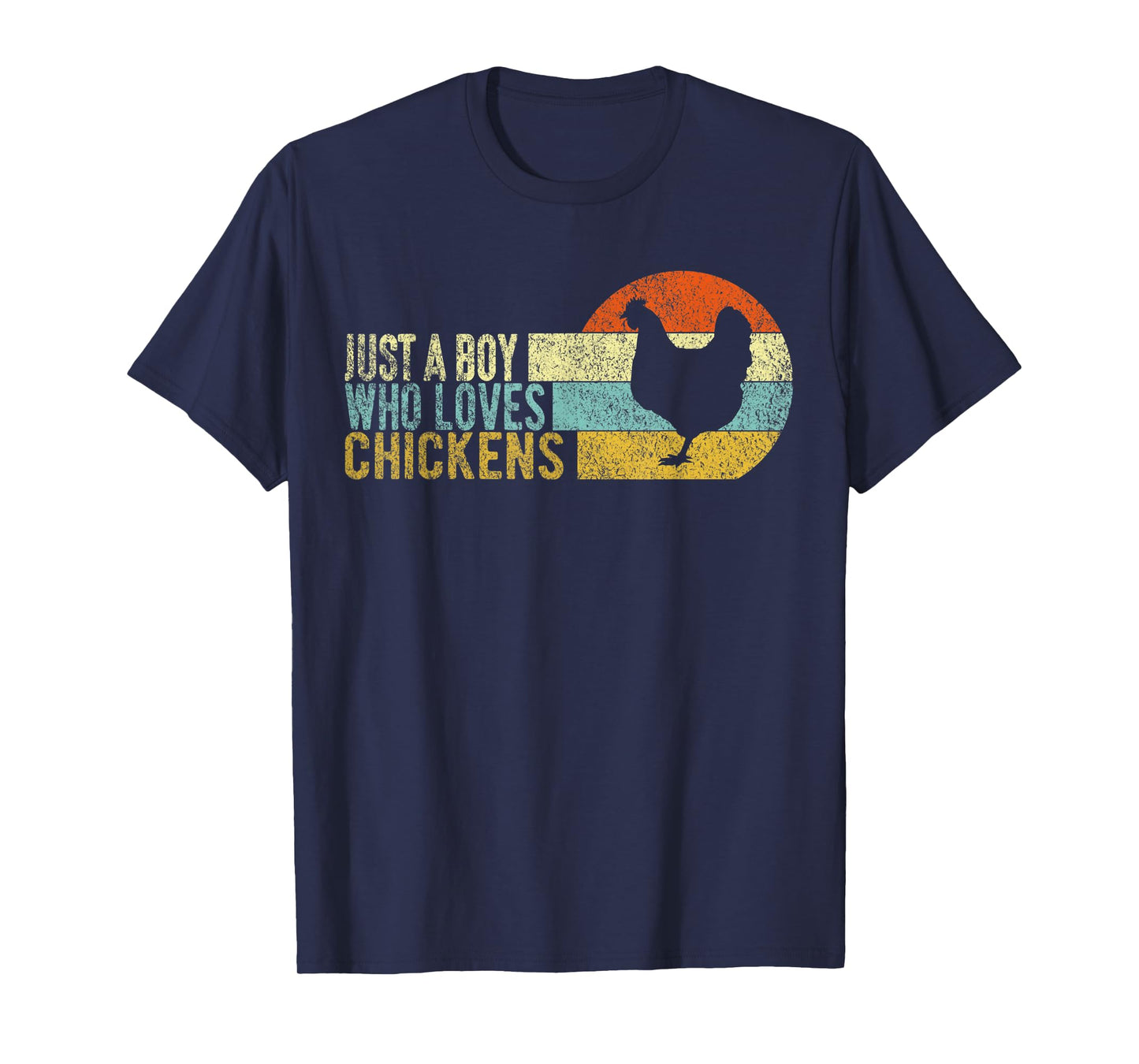 Just A Boy Who Loves Chickens Funny Chicken Lover Retro T-Shirt