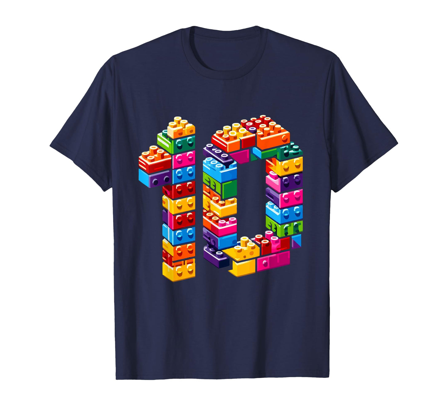10 Year Old Blocks Building Master Builder 10th Birthday Boy T-Shirt