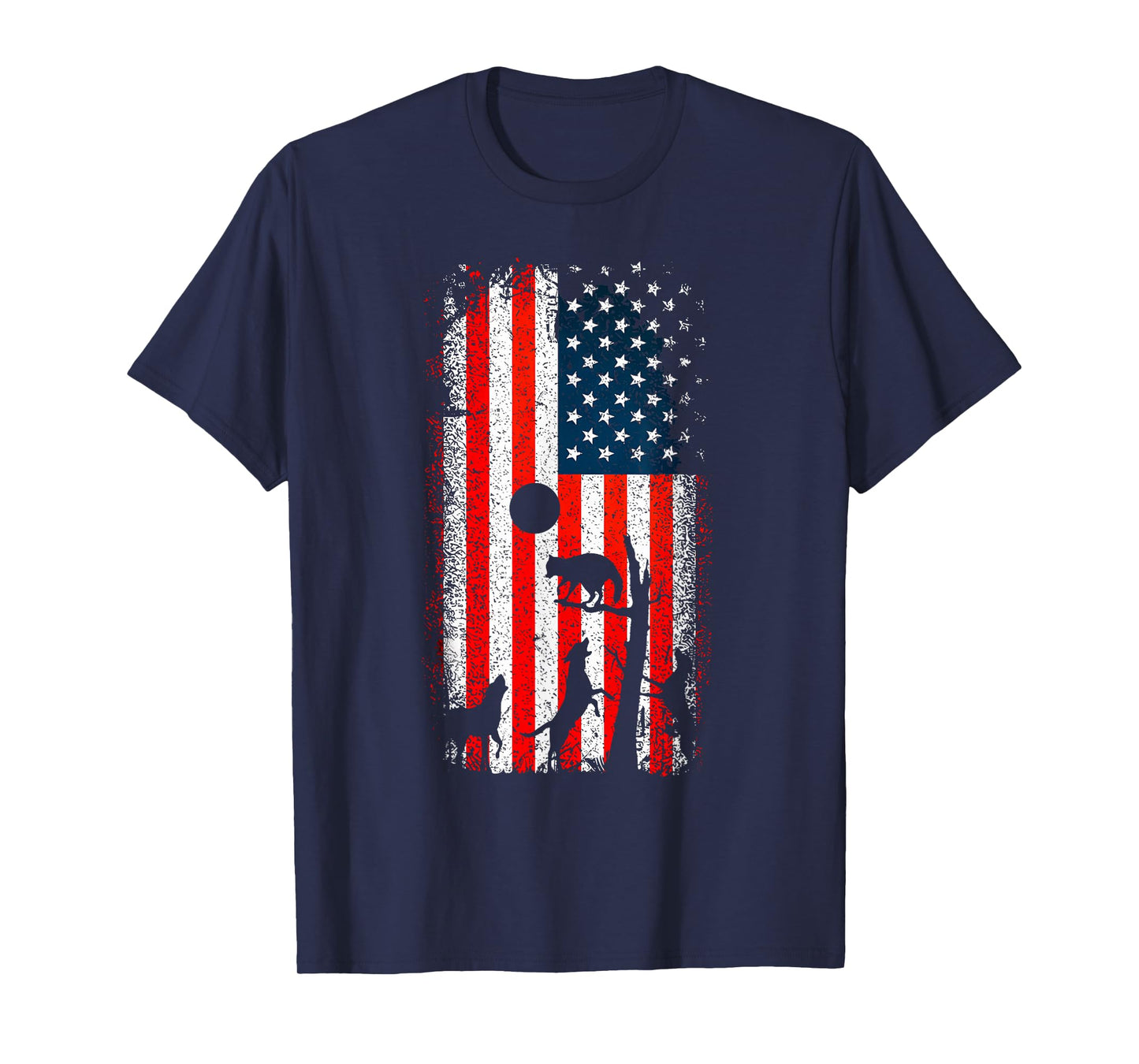 Hunting Dog American Flag Duck Bird Hunting For Boys Men T-Shirt