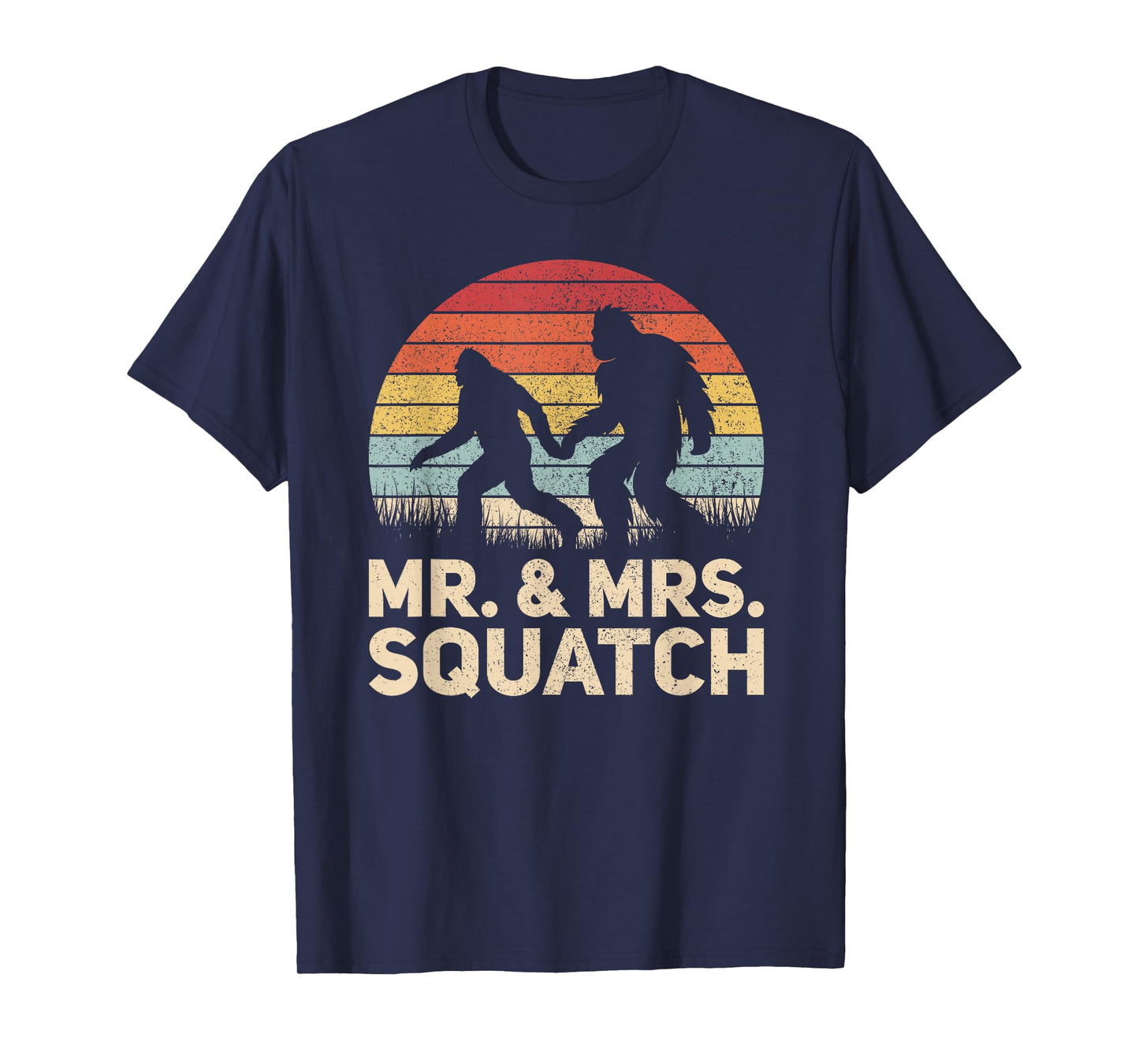 Matching Mr & Mrs Outfit Husband Wife Funny Wedding Bigfoot T-Shirt