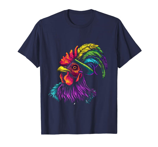Funny Jester Chicken Beads Mardi Gras Farming Men Women Kids T-Shirt