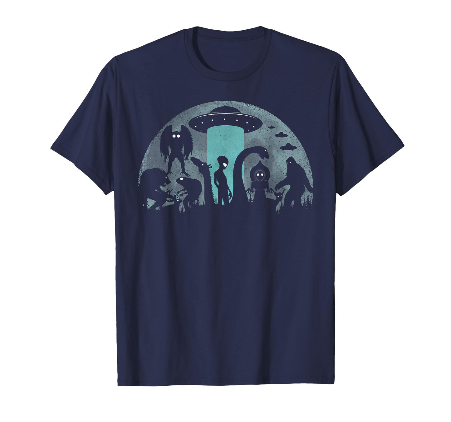 Bigfoot Loch Ness Monster Mothman And Aliens Funny Cryptid T-Shirt
