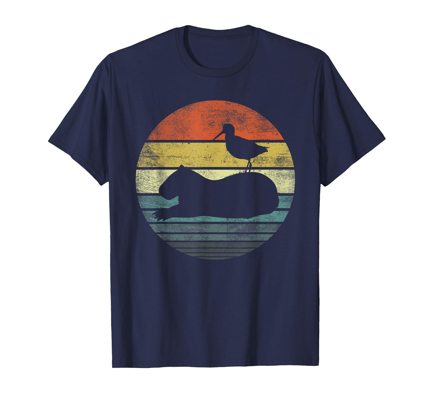 Bird and Capybara Lover Gifts Vintage Zoo Animal Silhouette T-Shirt