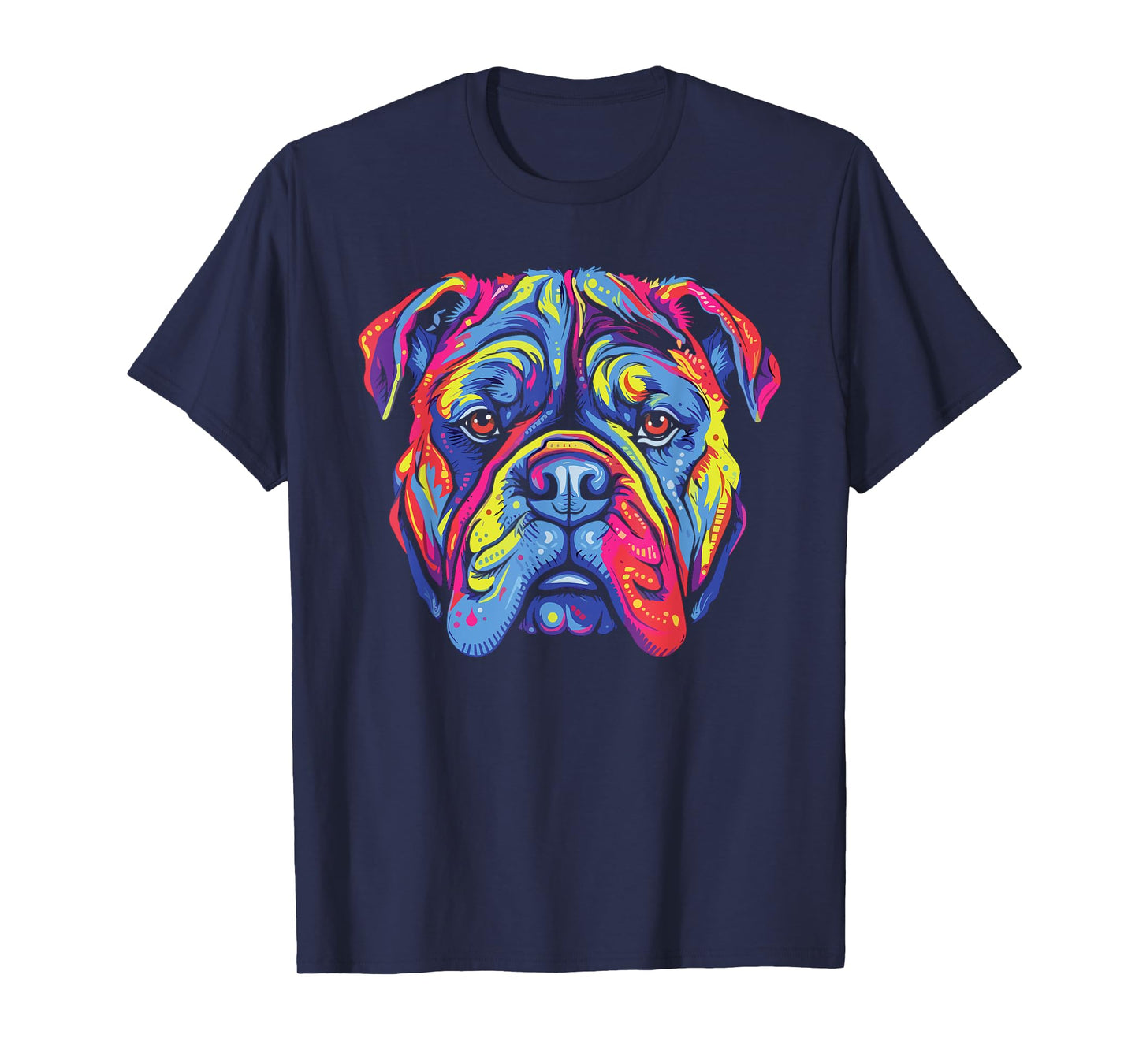 Watercolor Colorful Alapaha Blue Blood Bulldog Dog T-Shirt