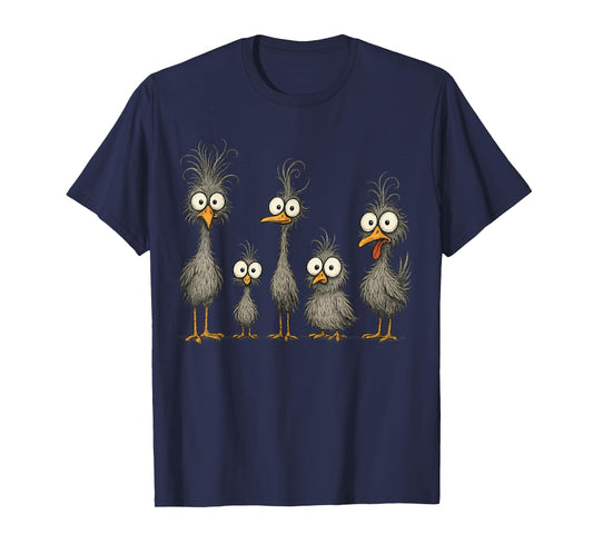 Funny Crazy Chicken Family Cartoon Cute Colorful Chicken Art T-Shirt