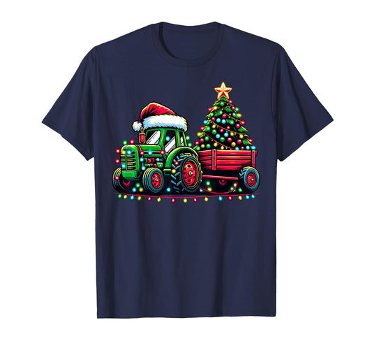 Christmas Tractor Boys Santa Xmas Farm Truck T-Shirt