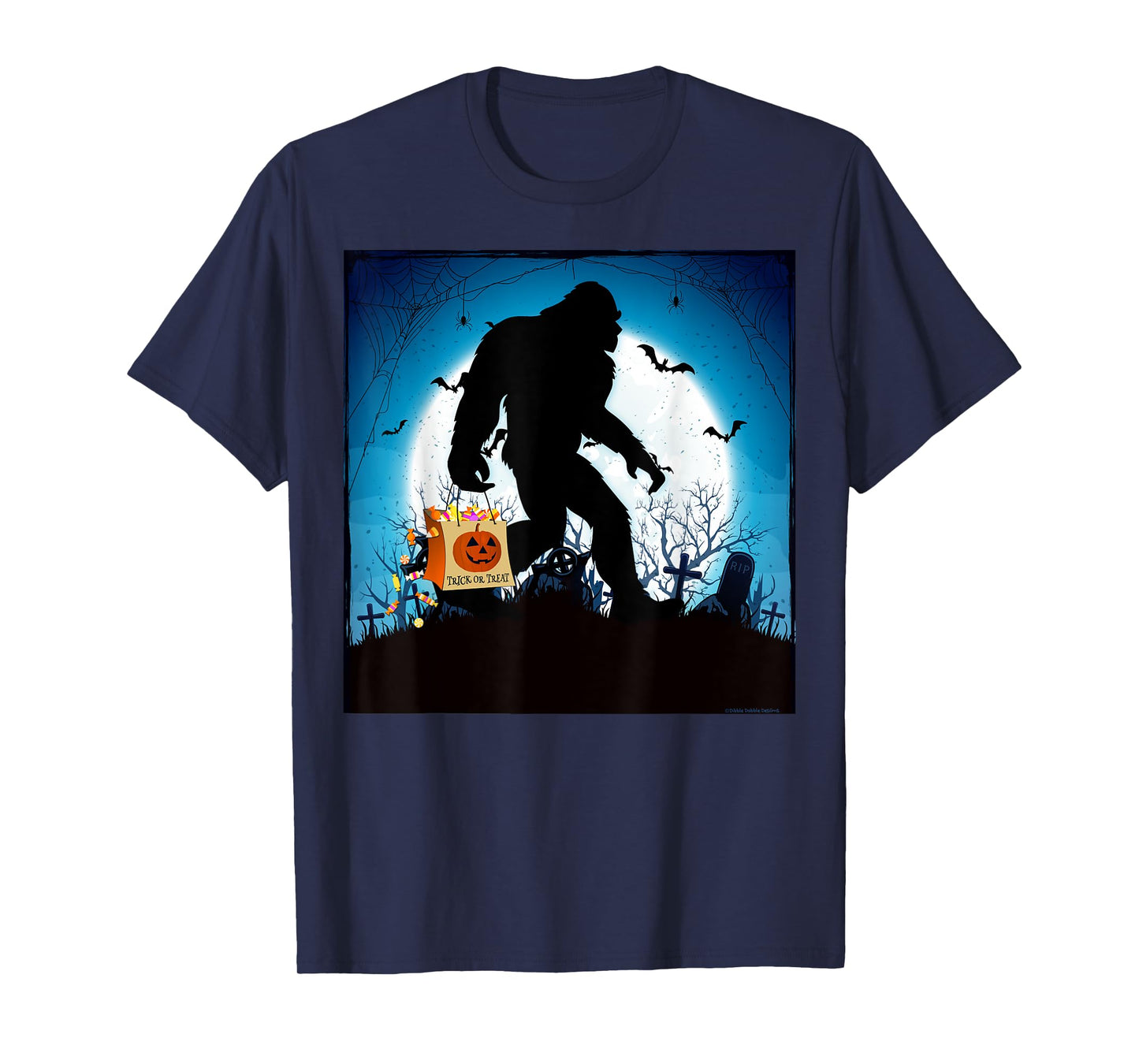 Spooky Halloween Bigfoot Trick or Treating Full Moon Bigfoot T-Shirt