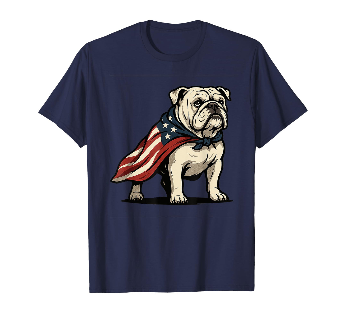 Patriotic Bulldog 4th of July Funny Dog Lover American Flag Men Women Kids T-Shirt