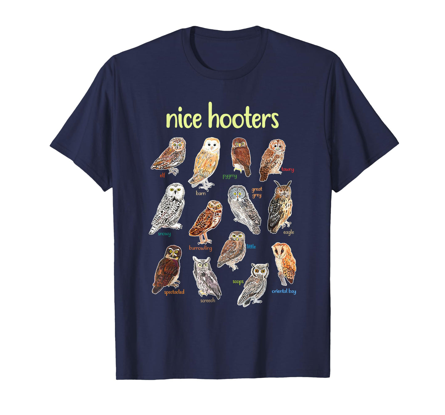 Nice Hooters Owl Bird Pun Funny Adult Joke Birdwatcher T-Shirt