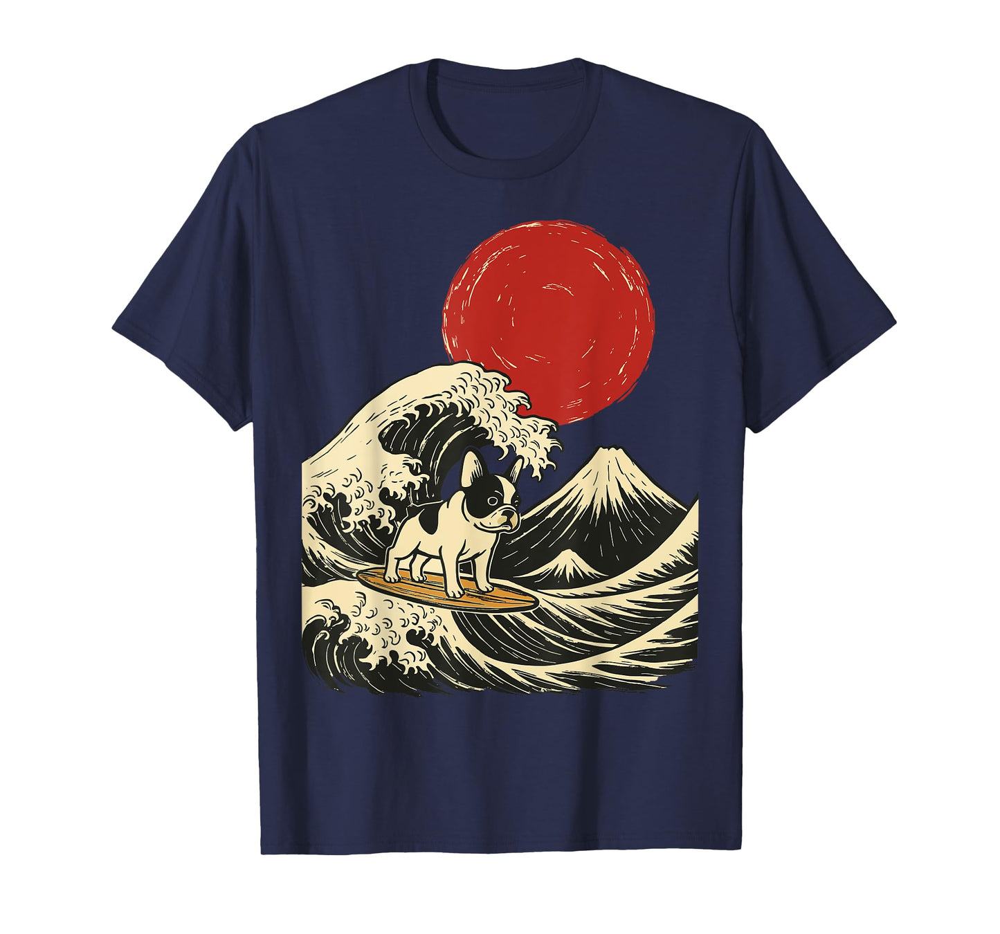 French Bulldog Surfing Japanese T-Shirt