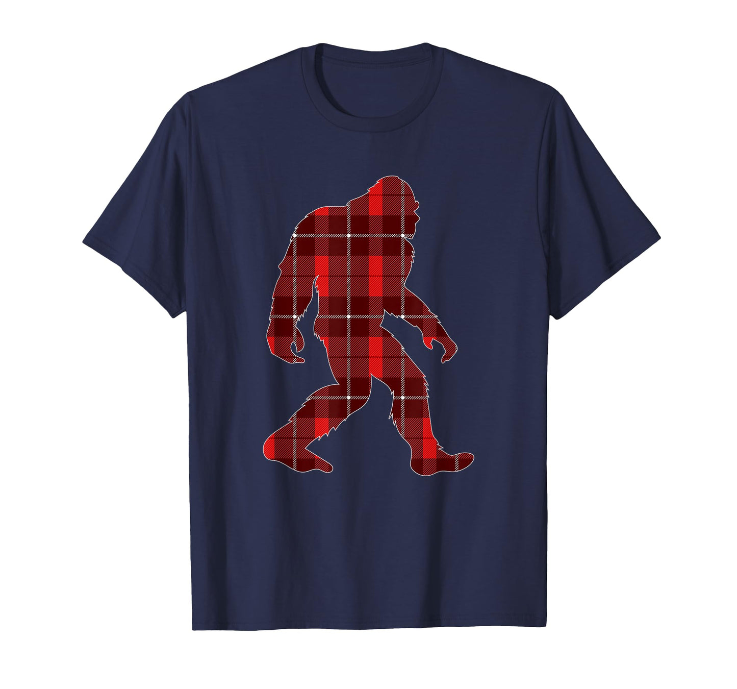 Red Plaid Bigfoot Christmas Family Matching Pajama Gift T-Shirt