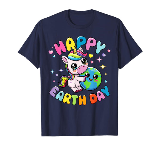 Happy Earth Day Unicorn Earth Day 2025 Kids Toddler Girl T-Shirt