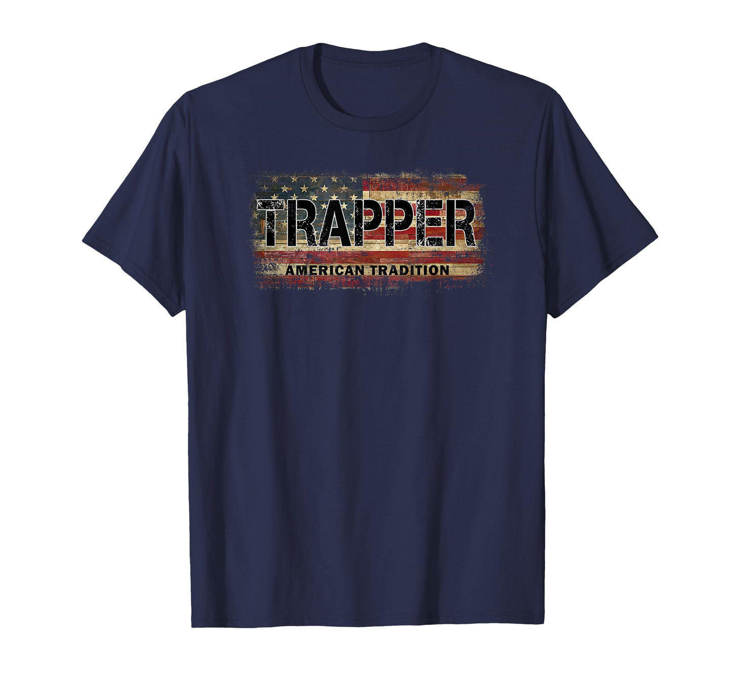 Vintage USA Flag Trapper Women Kids Men T-Shirt
